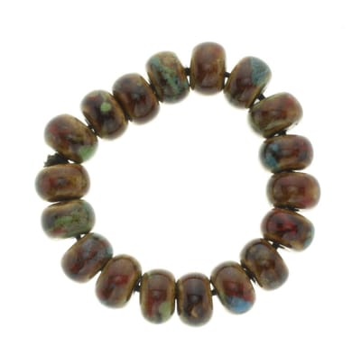 Behave - Elastische armband met keramieke kralen - boho stijl - 15,5 cm