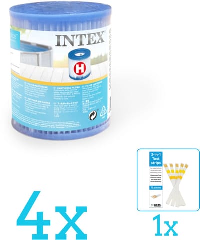 Intex Filtercartridge Type H 29007 - Filter voor filterpomp - Volumebundel - Filter - 4-delig