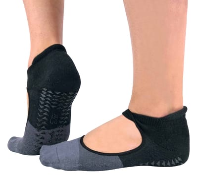 2 paar antislip onzichtbare yogasokken voor dames - Zwart