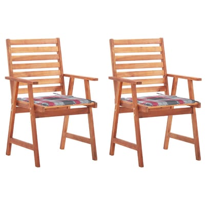 vidaXL - Tuinstoelen - 2 - st - met - kussens - massief - acaciahout
