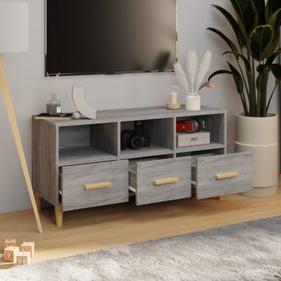 vidaXL - Tv-meubel - 102x36x50 - cm - bewerkt - hout - grijs - sonoma - eikenkleurig