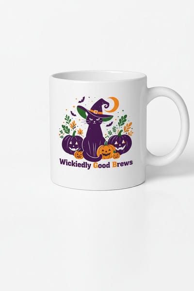 Halloween Mok - Wickedly Good Brews - Kat met Heksenhoed