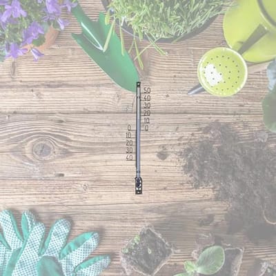 Tuinthermometer Set van 5 - Analoge Buitenthermometers - Temperatuur -40 tot +50 °C - Weerbestendig - 16 cm - Zwart/Rood