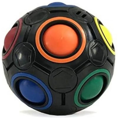 Antistress Cube Regenboogbal Puzzels Voetbal Magische Kubus Educatief Leerspeelgoed Voor Kinderen Volwassenen Kinderen Stress Verlichtend Speelgoed black