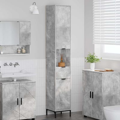 vidaXL - Badkamerkast - Beton - Grijs - 31,5 - x - 33 - x - 190 - cm