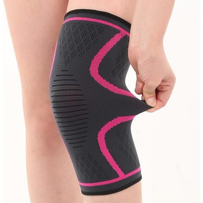 1Pc Compressie Kniebrace Mouw Ondersteuning Hardlopen Sporten Gewrichtspijn Verlichting M zwart