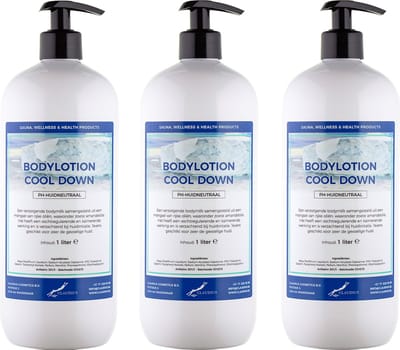 Bodylotion Cool Down 1 Liter - met gratis pomp - set van 3 stuks