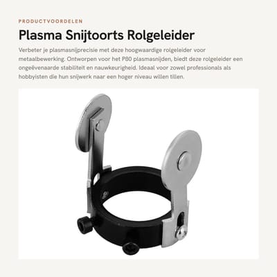 Dailygoods- Rolgeleider Metaal - Dubbele Schroef - Positionering - Rolwielgeleider - Voor Plasmasnijden - Schokbestendig - Snijtoorts