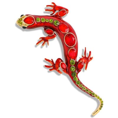 Dames Vintage Hagedis Emaille Broche Dames Jas Mode Kristal Dier Effen Kleur Spelden Embleem Pak Kleding Knoop Cadeau