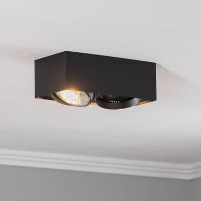 Argon Plafondspot Ronda, 2-lamps, zwart