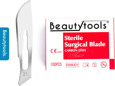 BeautyTools Pedicure Scalpelmesjes - Bistouri Mesjes Nr. 21 (100 Stuks) - Pedicure Mesjes - Individueel en Steriel Verpakt (BP-0690)