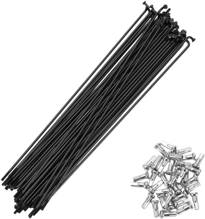 Dailygoods- Spaken 14G 195MM - Stalen Spaken - Upgrade Kit - 36 Stuks - Schokbestendig - Antimpact Weerstand - Zwart - Fietsvelg