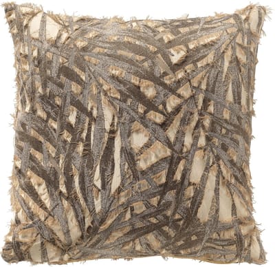 Dutch Decor NIM - kussenhoes 45x45 cm - bladmotief - Timber Wolf - bruin - met rits - zonder binnenkussen