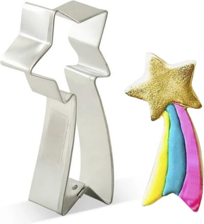 Vallende Ster Uitsteekvorm - Kerst Cookie Cutter - Metaal RVS 9,5CM - Koekjes bakken - Deeg uitsteken