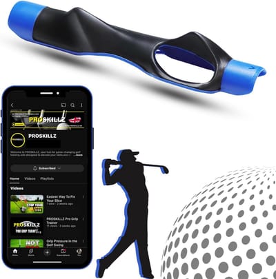 Golf Griptrainer - Verbeter Grip en Swingtechniek - Gratis Tutorial Video's - Universeel voor Alle Clubs - Lichtgewicht en Reisvriendelijk