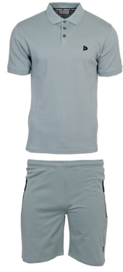 Donnay - Zomerset (Kevin) - Polo/Joggingshort - Heren - Granite Green (343)- maat XXL
