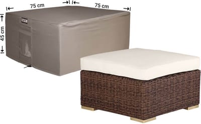 Raffles Covers Hocker hoes - 75 x 75 H: 45 cm - RFS7575 - Waterdicht - Ademend - UV-bestendig - Elastisch rijgkoord - Beschermhoes tuinmeubelen