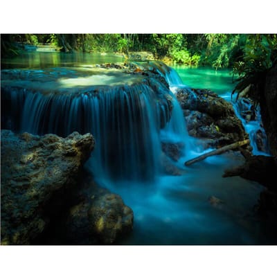Broderie au point de croix Brook Picture Home Decor Cadeau Peinture au diamant rond complet Point de croix gratuit 20X30CM blue