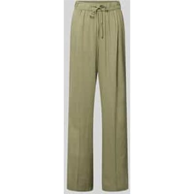 s.Oliver - female - Broek van linnenmix met elastische tailleband