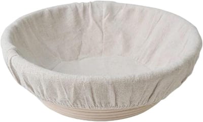 Brood Rijs Manden - Deeg Manden - Ambachtelijk Brood Bakken - Behoudt Deegvorm - 25 cm Diameter - Houtkleur