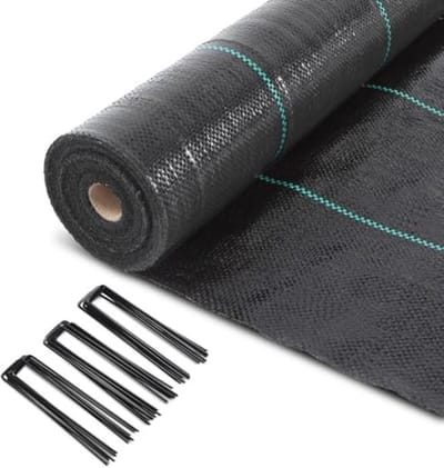 Mulchdoek 2 x 50 m met 100 haringen voor onkruidbestrijding