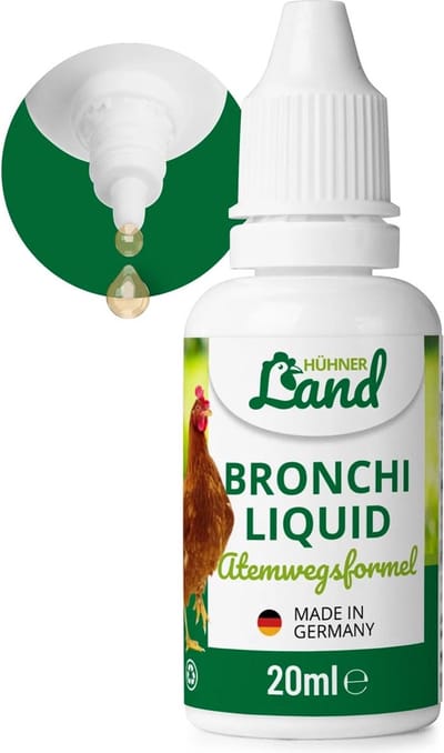 HÜHNER Land - Luchtweg Formule voor kippen en kwartels (20ml) - Voor snotterende kippen - Natuurlijke ondersteuning van de luchtwegen