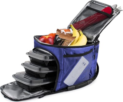 Maaltijd Tas - Lunchbox Cooler - Werk Gym Reizen - Draagbaar Warm Koud - Blauw