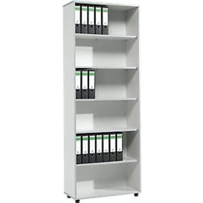 Schäfer Shop  Select Open kast MOXXO IQ, hout, 6 vakken, 6 ordnerhoogten, B 801 x D 362 x H 2168 mm, lichtgrijs