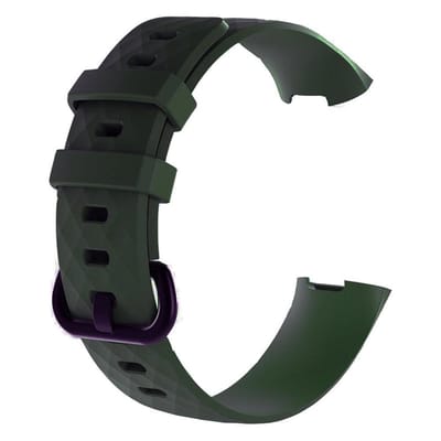Shop4 - Fitbit Charge 3 Bandje - Siliconen Donker Groen