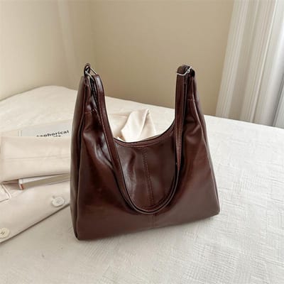 Niche Eenvoudige Okseltas Grote Capaciteit Schoudertas Dames Nieuwe Mode Casual Commuter Handtas Tote Bag Trendy gray