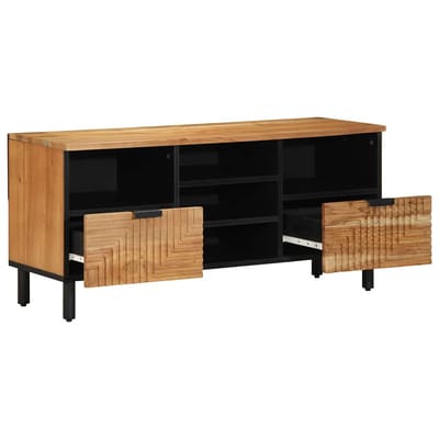 vidaXL - TV - Kast - met - lade - Bruin - 100 - x - 33,5 - x - 46 - cm - Massief - Mango - Hout