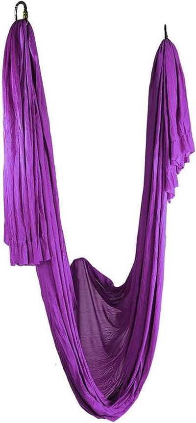 Yoga Swing Sling - Fitness Hangmat - Inversie Training - Duurzaam Nylon Materiaal - 5 x 2.8 Meter - Donkerpaars