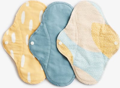 ImseVimse wasbaar maandverband - 3 stuks - Normaal/dagverband - Blue Sprinkle - Geel denim mix