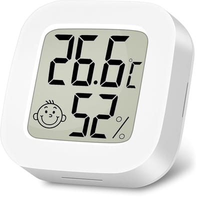 Hygrometer - Weerstation - Luchtvochtigheidsmeter - Thermometer Voor Binnen - Incl. Batterij en Plakstrip