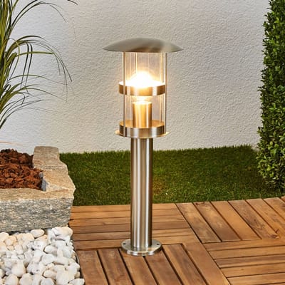 Lindby - buitenlamp - 1licht - Roestvrij staal, polycarbonaat - H: 50 cm - E27 - roestvrij staal, helder