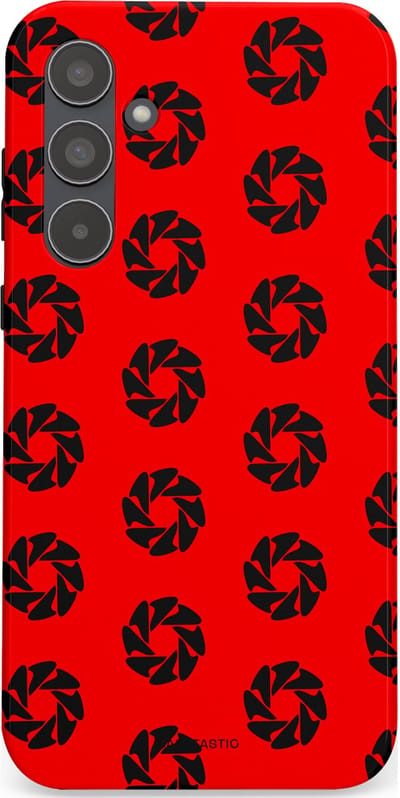 Casetastic hoesje geschikt voor Samsung Galaxy A55 - Dubbellaagse bescherming - Zwarte Sterren op Rood - Fashion Case - Rood Zwart