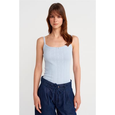 Slim Fit Geribbelde Katoenen Camisole Top