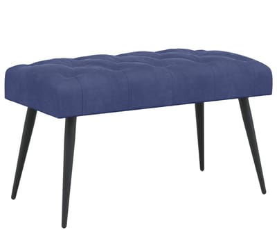 vidaXL - Bank - met - knopen - tufting - Politieblauw - 80 - x - 40 - x - 46 - cm - Fluweel