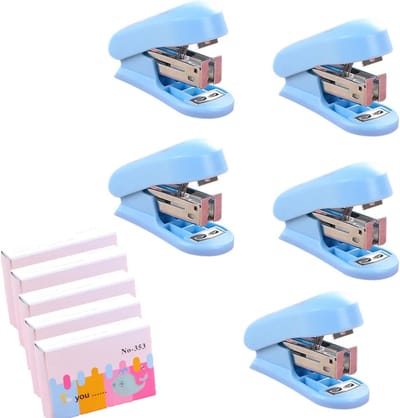 Mini Nietmachine - Kantoormachines Compacte nietmachine - Documenten binden - Ergonomisch ontwerp - 20 vel capaciteit - Blauw