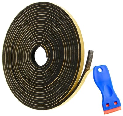 Hittebestendige Sealing Tape 5 m voor Kookplaat en Keramische Plaat met Kleine Schraper, 6 mm x 3 mm - Ideaal voor Keuken, Isolatie en Reparatie