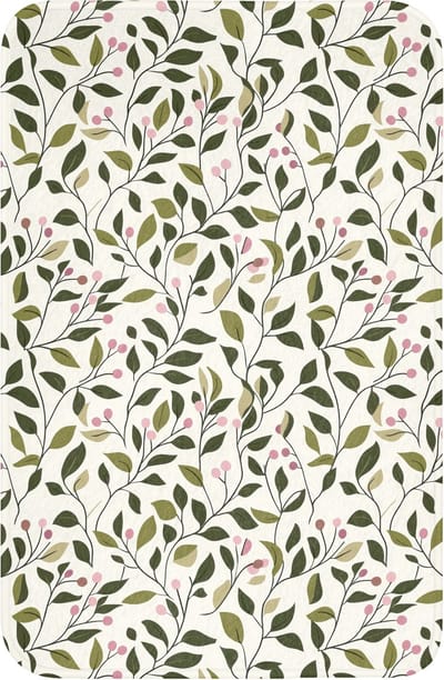 WC mat 40x60 cm - Antislip - Bladeren - Bessen - Roze - Toiletmat - Vloermat - Douchemat - Toilet tapijt - Toiletmatten