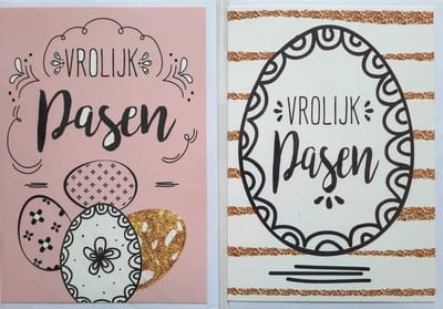 2 Wenskaarten – Vrolijk Pasen - 12 x 17 cm