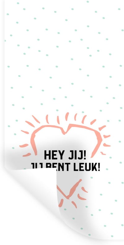 Muurstickers - Sticker Folie - Quotes - Vriendschap - Best friends - Hey jij! Jij bent leuk! - Spreuken - 40x80 cm - Plakfolie - Muurstickers Kinderkamer - Zelfklevend Behang - Zelfklevend behangpapier - Stickerfolie