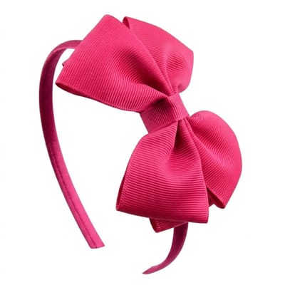 Fuchsia haarband dames met grote strik – elegante satijn look haar accessoire – klassiek haarband met strik voor feest, school of dagelijks gebruik