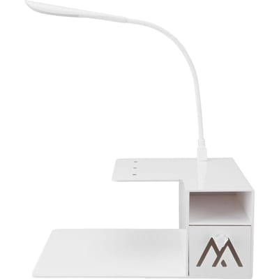 Wimperverlengingskussenrek met LED-licht Oplaadbaar Acryl Wimpertransplantatie Make-up Werkbank white