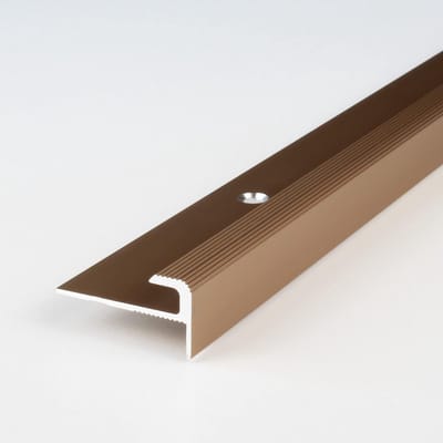 Geanodiseerd aluminium afwerkprofiel 28mm Brons Licht trapneus 100cm