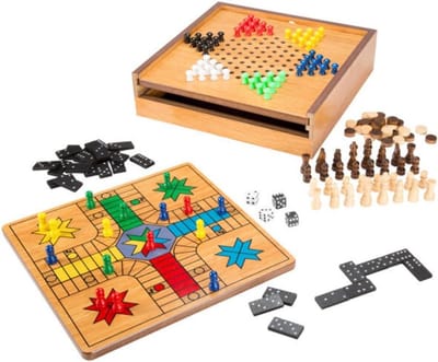 7-in-1 Bordspellen Set met Schaken, Dammen en Ludo