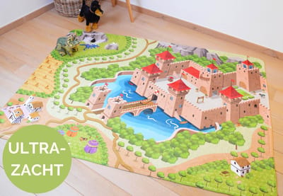 Mats & Joy® Kasteel Ridder Speelmat 130x180cm - Fluweelzacht Speelkleed - Anti-slip - Wasbaar Speeltapijt voor Kinderen