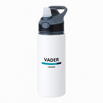 Hacebo® - vader loading waterfles met rietje zwart - Papa - ochtendkoffie laden - vader cadeautjes - vaderdag - verjaardagscadeau - verjaardag - cadeau - geschenk - kado - gift - vader artikelen - water fles - 650ML
