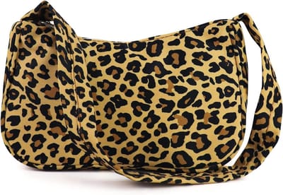 Stijlvolle Dames Schoudertas van Nylon met Koeienpatroon en Zebra Strepen voor Feestjes en Reizen